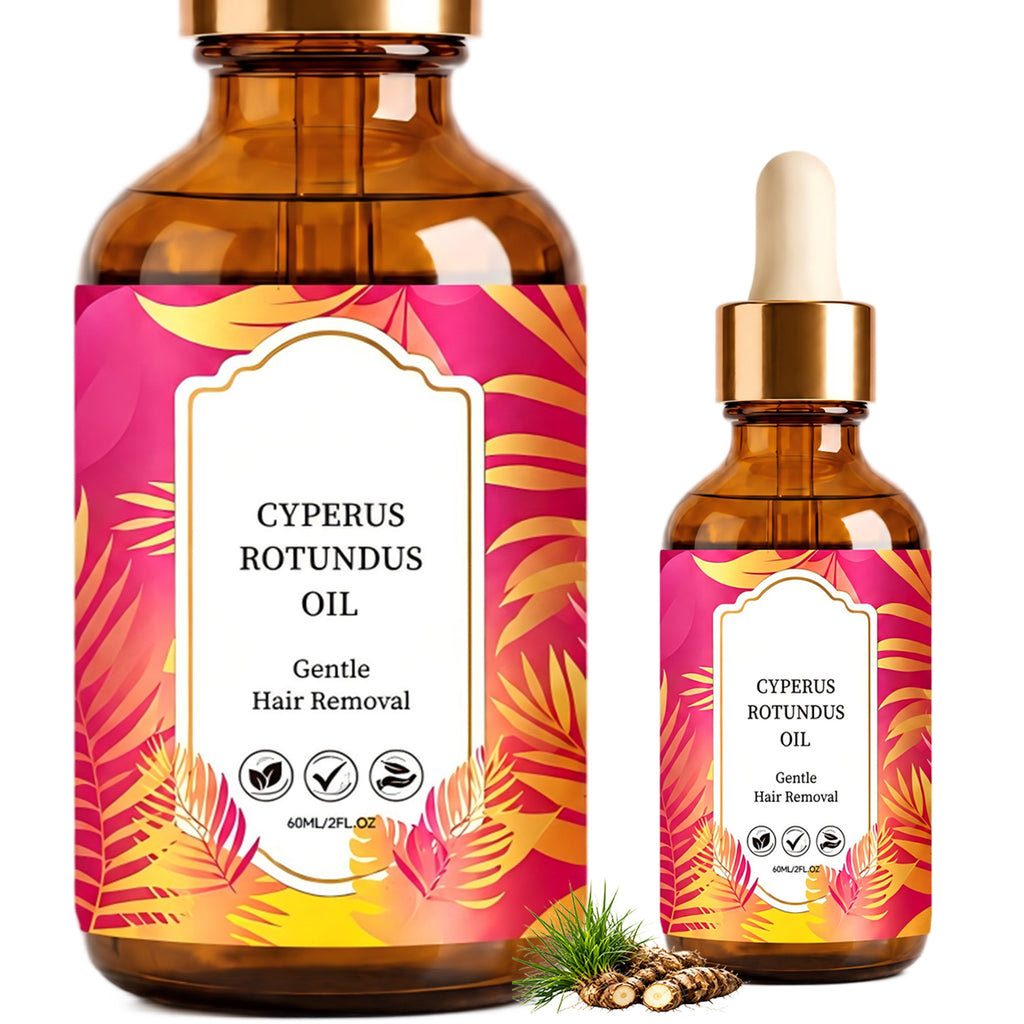 Cyperus Rotundus Oil Roll-On for Hair Removal – Natural Hair Inhibitor Oil for Face, Chin, Bikini & Body（2 PACK）