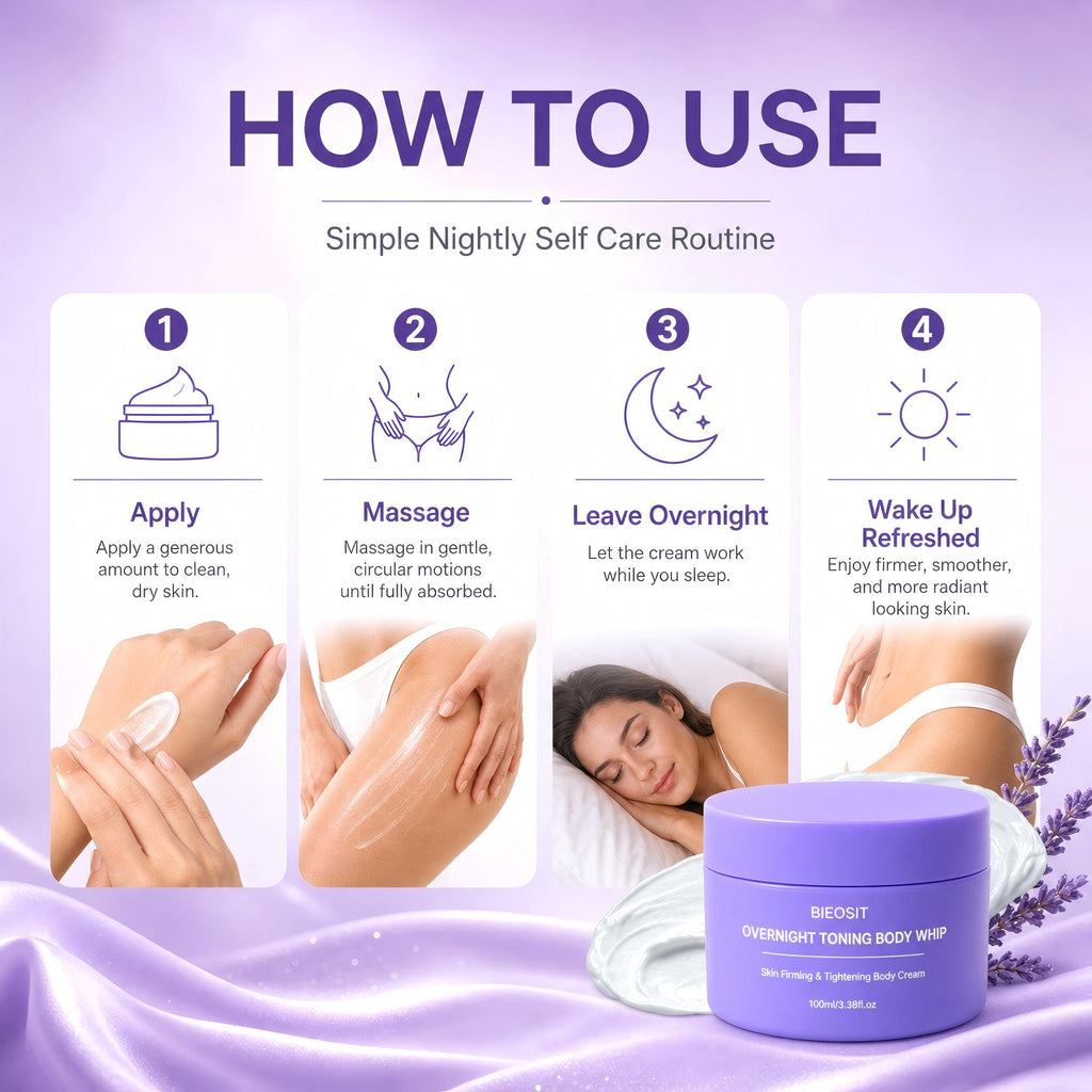 Overnight Firming Body Cream for Women with Caffeine & Silybum Marianum Extract – Whipped Texture for Smooth, Hydrated Skin by Morning – 100ml/3.38Fl Oz （2 PACK）