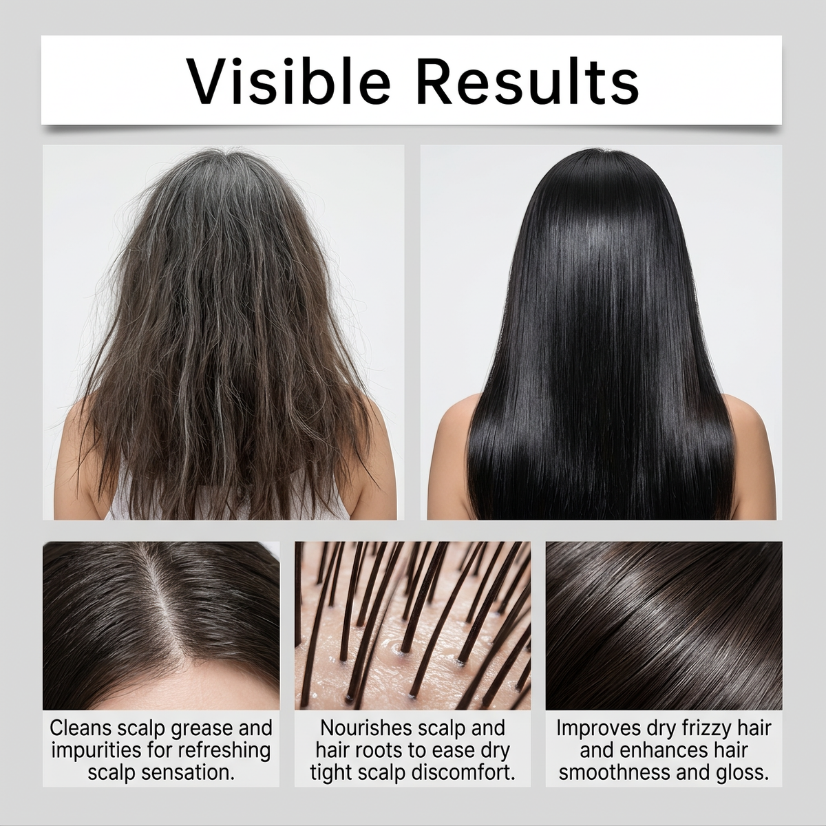 NOURISH Anti-Grey Hair Shampoo – 100ml (3.38 fl.oz) Gentle Formula for Gradual Grey Coverage, Ammonia & Paraben Free – Nourishes Scalp, Cleanses Grease, Improves Dry Frizzy Hair for a Glossy, Smooth Finish (130g)